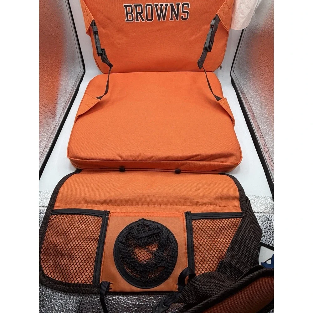 Cleveland Browns NFL Seat Cushion  Folding Stadium Chair NEW Black And Orange